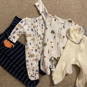 Baby boy newborn footie sleeper bundle